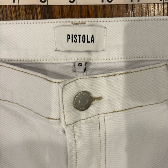 Pistola Charlie High Rise Straight Crop Jeans White Size 32 - Picture 5 of 8